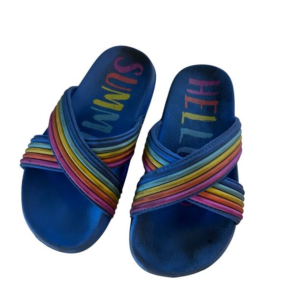 Wonder Nation Other - Girls Puff Slide Sandals by Wonder Nation with Crisscross Straps ~ Size …